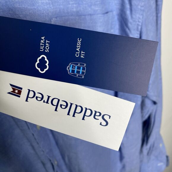 Saddlebred Classic Fit Light Blue Button Up Long Shirt Men’s Size Large New NWT - Picture 2 of 6